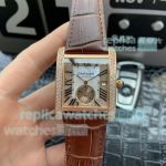 Swiss Cartier Tanks Rose Gold Diamond Watch